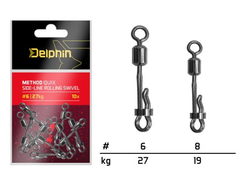 Delphin Method QuiX oldalvonalas forgókapocs / 10 db #8/19kg