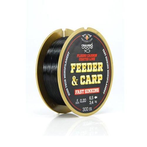 LINE CRALUSSO FEEDER & CARP FLUOROCARBON COATED FAST SINKING, BLACK, 150M, 0,25MM