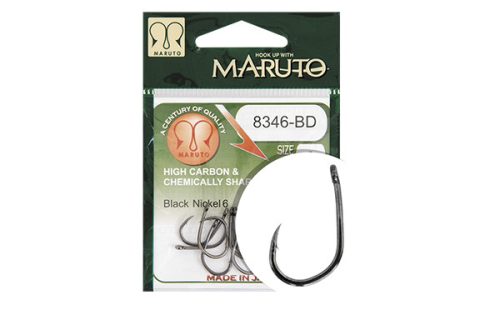 MARUTO HOROG 8346BD CARP HOOKS BARBED FORGED T.D.E.10° HC BLACK NICKEL 6