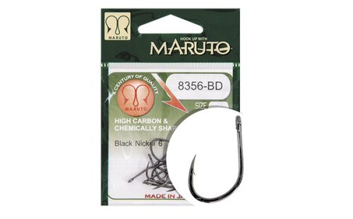 MARUTO HOROG 8356-BD CARP HOOKS BARBED FORGED STRAIGHT EYE HC BLACK NICKEL 6