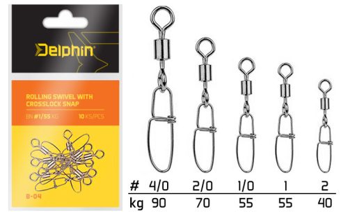 Rolling swivel with Crosslock snap BN/1