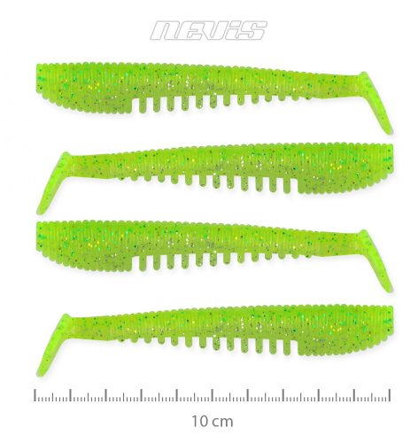 NEVIS Impulse Shad 10cm 4db/cs (Flash Chartreuse)