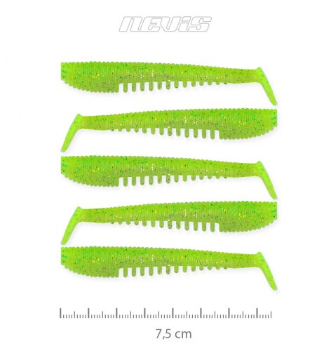 NEVIS Impulse Shad 7.5cm 5db/cs (Flash Chartreuse)