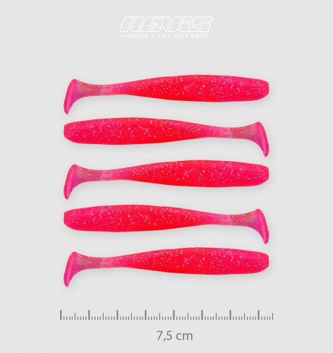 NEVIS Vantage Shad 7.5cm 5db pink flitter Akció -30%