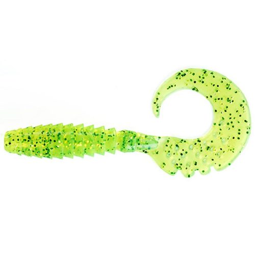 FISHUP_FANCY GRUB 1 (12PCS.), #026 - FLO CHARTREUSE/GREEN"